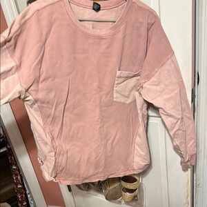Pink Corduroy Long Sleeve Top